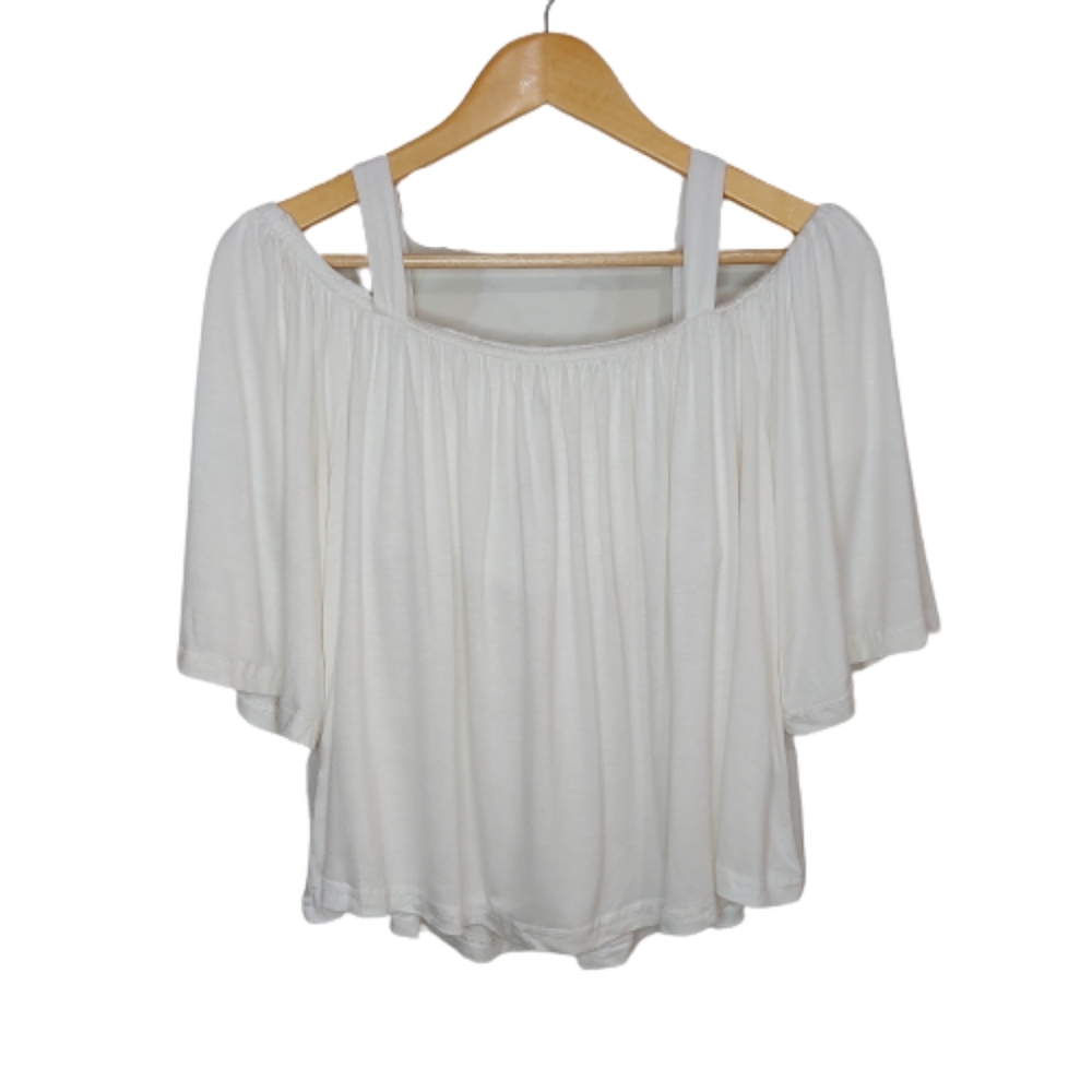 Mustard Seed Cold Shoulder Flowy Blouse